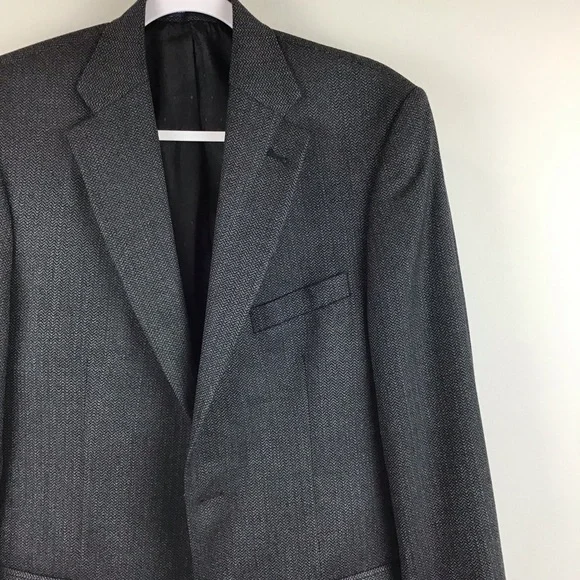 Turnbury Charcoal Gray Herringbone Classic Notch Lapel Sport Coat | 38R - Picture 4 of 14